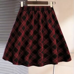 Women's Vintage Plaid A-Line Elegant Dress