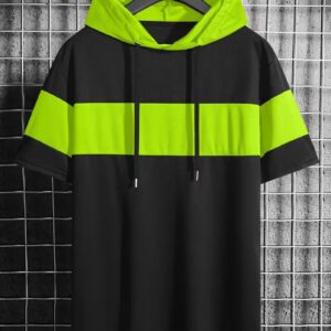 Men's Color Block Hooded Sports T-Shirt