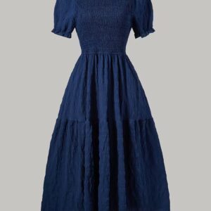 Women's Elegant Puff Sleeve Fit & Flare Dress