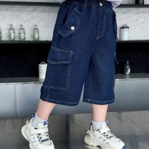 Boys' Cargo Denim Capri Pants