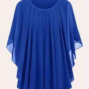 Plus Size Women’s Elegant Pleated Blouse